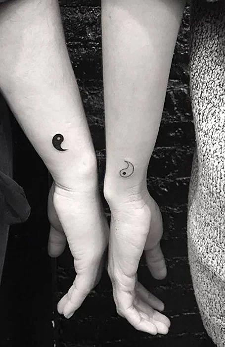 Tatuaż ślubny - jedność  - yin yang